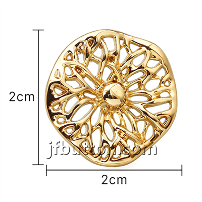 دکمه طلایی برگ توخالی